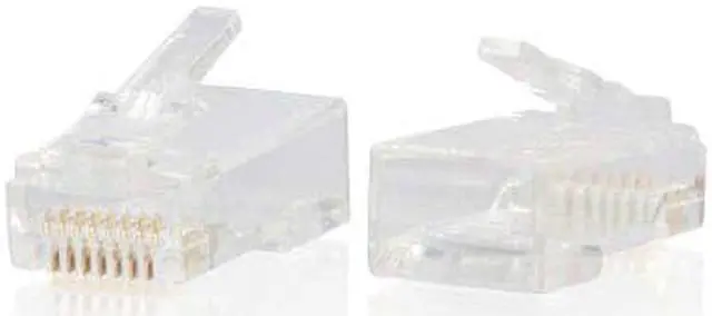 Alt view image 8 of 8 - C2G RJ45 Cat6 Modular Plug for Round Solid/Stranded Cable - 50pk - 50 Pack - 1 x RJ-45 Male - Clear