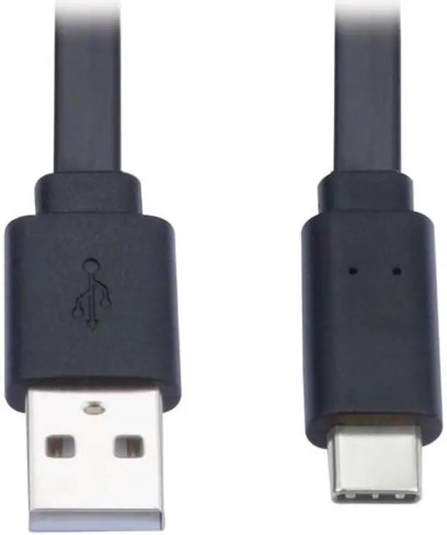 Alt view image 12 of 17 - TRIPP LITE U038-006-FL USB-A TO USB-C FLAT CABLE - M/M, USB 2.0, THUNDERBOLT 3 COMPATIBLE, BLACK, 6 FT.