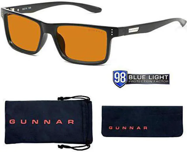Alt view image 8 of 9 - Gunnar Vertex, Precision Gaming Eyewear with Gunnar Focus, Onyx Frames, Amber Max Lens for late night gaming and improved sleep, 98% Blue Light and 100% UV Protection, VER-00112