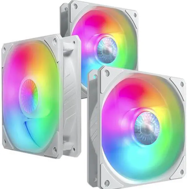 Alt view image 16 of 17 - Cooler Master SickleFlow 120 V2 Addressable RGB Fan (White Edition, 3 in 1 with ARGB LED Controller) - 120mm Square Frame Fan, Air Balance Curve Blade Design, PWM Control for PC Case & Liquid Radiator
