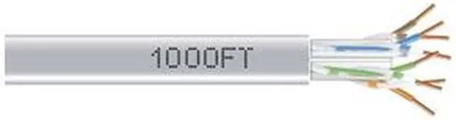 Main image of Black Box EYN876A-PB-1000 CAT6 550-MHz Solid Bulk Cable - Unshielded, CMR Grade PVC, Gray, 1000 ft. Pull Box