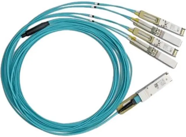 Alt view image 2 of 2 - Mellanox 9.84ft 4x25GbE QSFP28 MMF Active Optical Splitter Cable MFA7A50C003