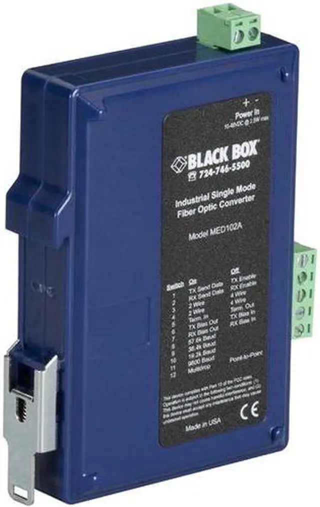 Alt view image 4 of 5 - BLACK BOX MED102A INDUSTRIAL DIN RAIL RS-232/RS-422/RS-485