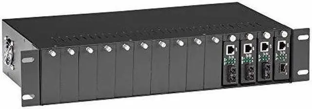 Alt view image 4 of 8 - Black Box LHGC-RACK Copper to Fiber Media Converter Chassis - 2U 14-Slot