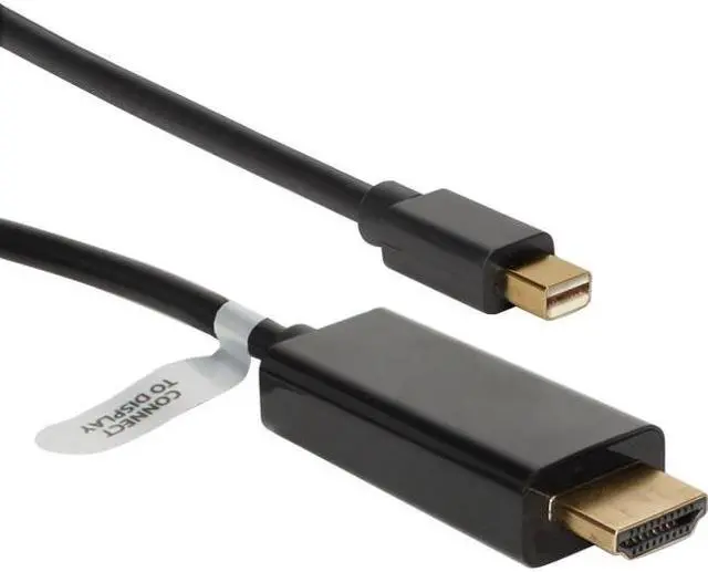 Alt view image 6 of 7 - QVS MDPH-06BK 6Ft Mini Dispport/Thunderbolt To Hdmi Digital Video Black Cable