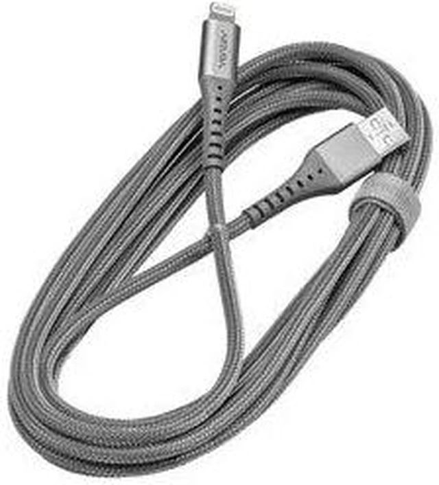 Alt view image 10 of 15 - Ventev Charge/Sync Alloy Lightning Cable 10ft Steel Gray Charge/Sync Cables