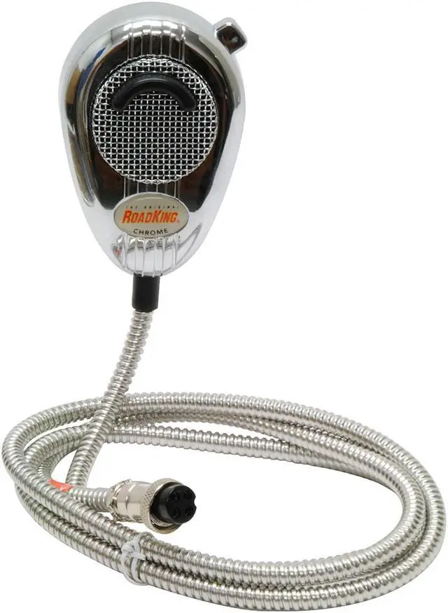 Alt view image 5 of 7 - RoadKing RK56CHSS 4-Pin Dynamic Noise Canceling CB Microphone  Chrome & Chrome Cord