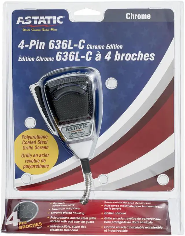 Alt view image 16 of 20 - ASTATIC TM 302-10187 636L NOISE CANCELING 4-PIN CB MICROPHONE  CHROME EDITION