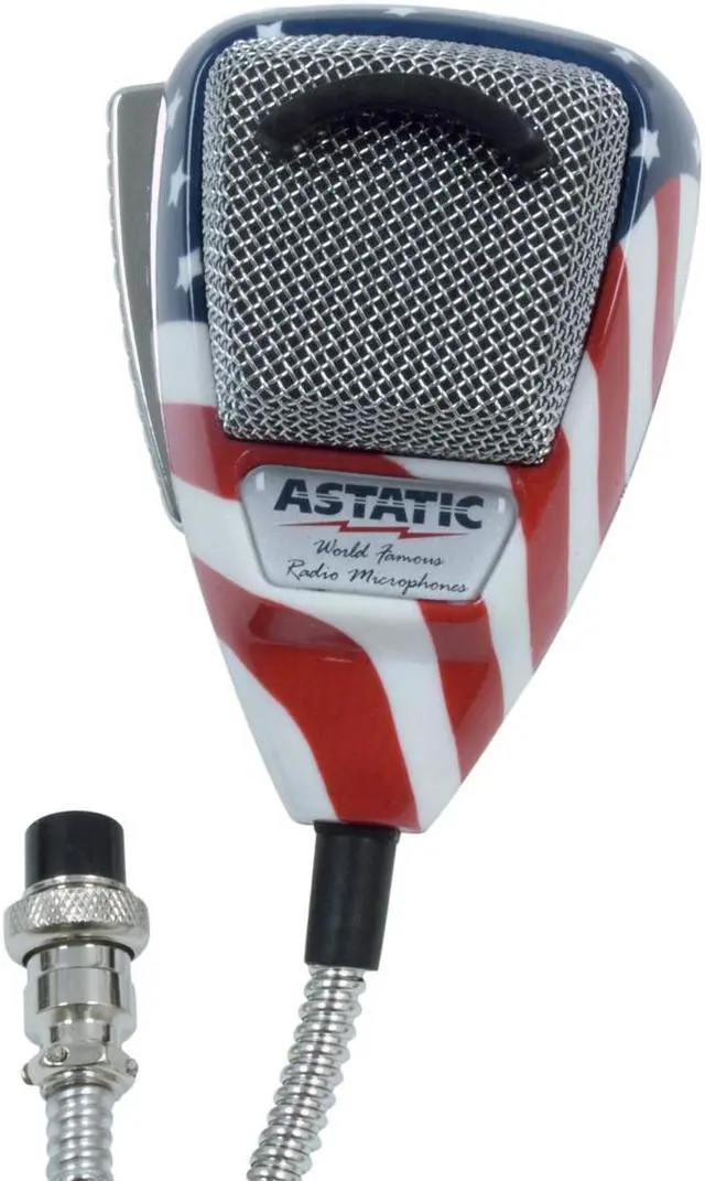Alt view image 2 of 9 - ASTATIC TM 302-10309 636L NOISE CANCELING 4-PIN CB MICROPHONE  STARS N     STRIPES