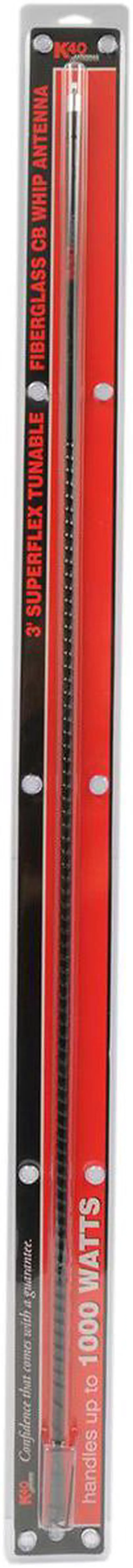 Alt view image 11 of 12 - 3' Superflex Tunable Fiberglass CB Whip Antenna - 1000 Watts  Black