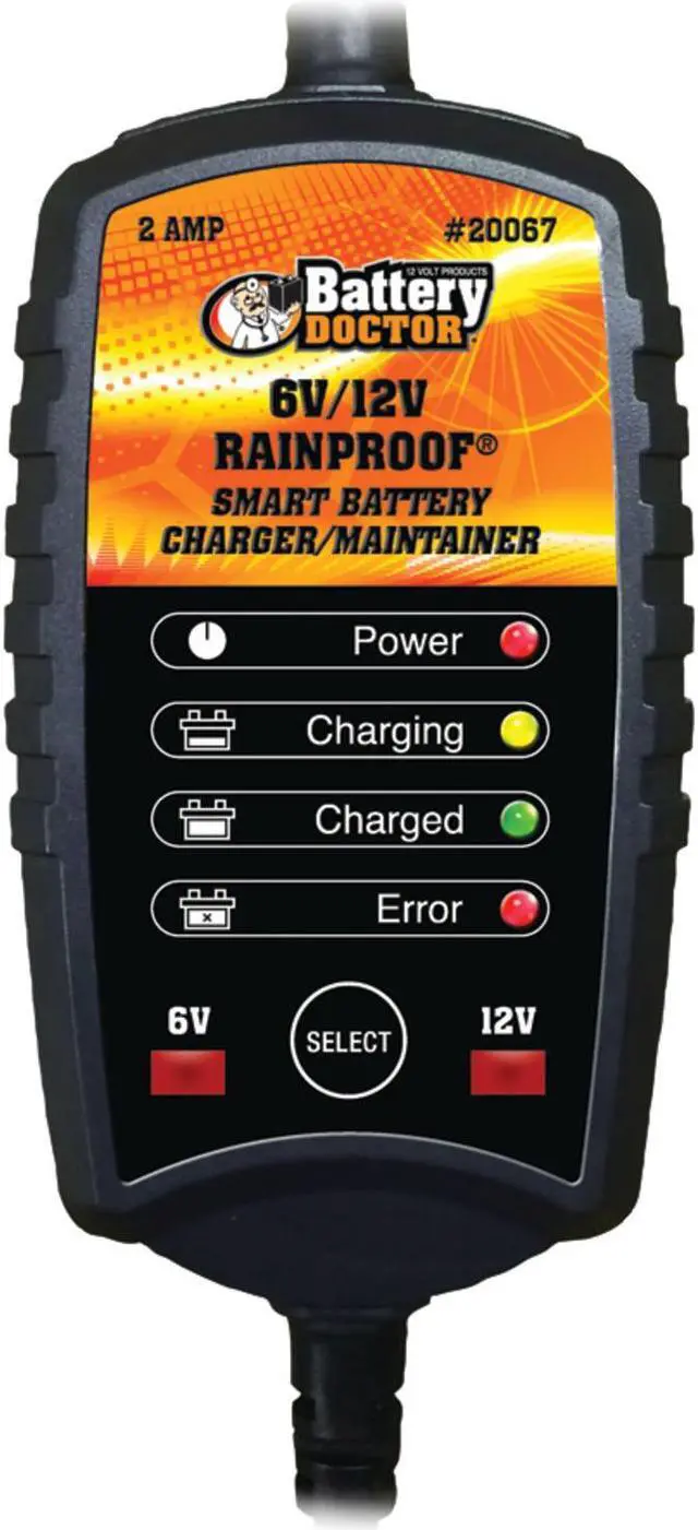 Alt view image 2 of 8 - BATTERY DOCTOR 20067 Battery Doc(R) 6-Volt/12-Volt 2-Amp Rainproof(R) CEC Charger/Maintainer