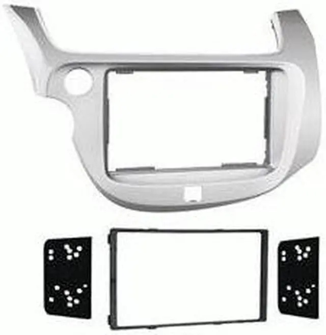 Alt view image 6 of 9 - Metra 95-7877S Silver Double DIN Stereo Dash Kit for 2009-up Honda Fit Vehicles