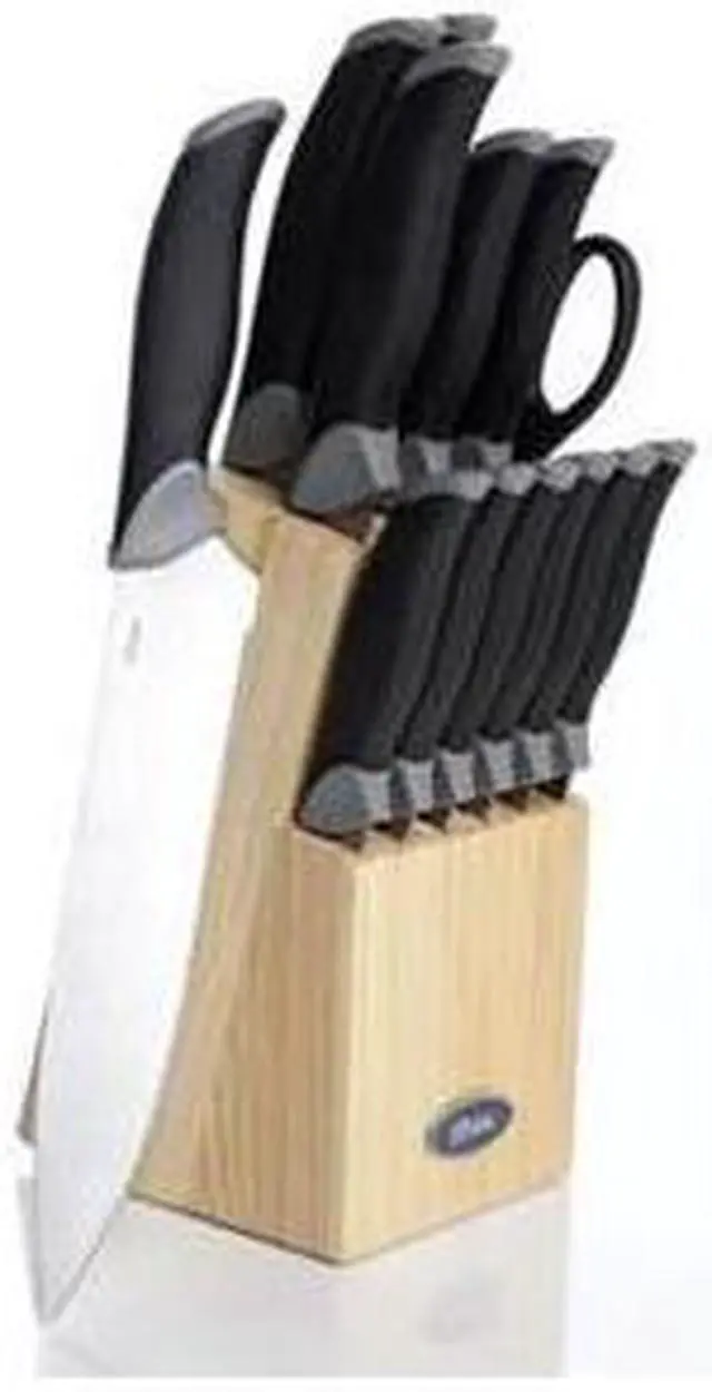 Alt view image 2 of 8 - Oster 62377.05 Granger 5-Piece Kitchen Cutlery Knife Block Natural Wood
