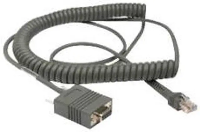 Alt view image 2 of 3 - Zebra (Motorola/Symbol) CBA-R03-C12PAR Coiled RS232 Cable STD-DB9 Female TxD on 2 - 12 Ft.
