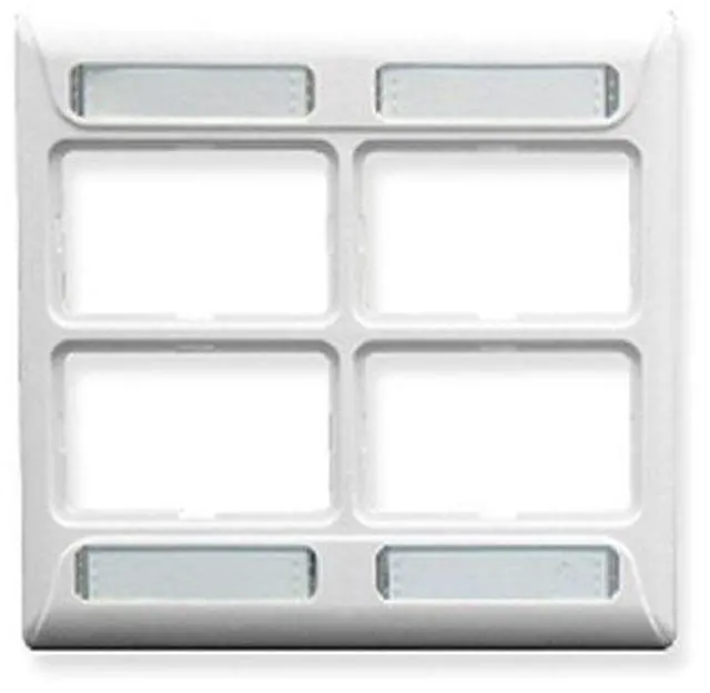 Alt view image 5 of 6 - ICC IC108FD4WH FACEPLATE, ELITE, 2-GANG, 4-PORT, WHITE
