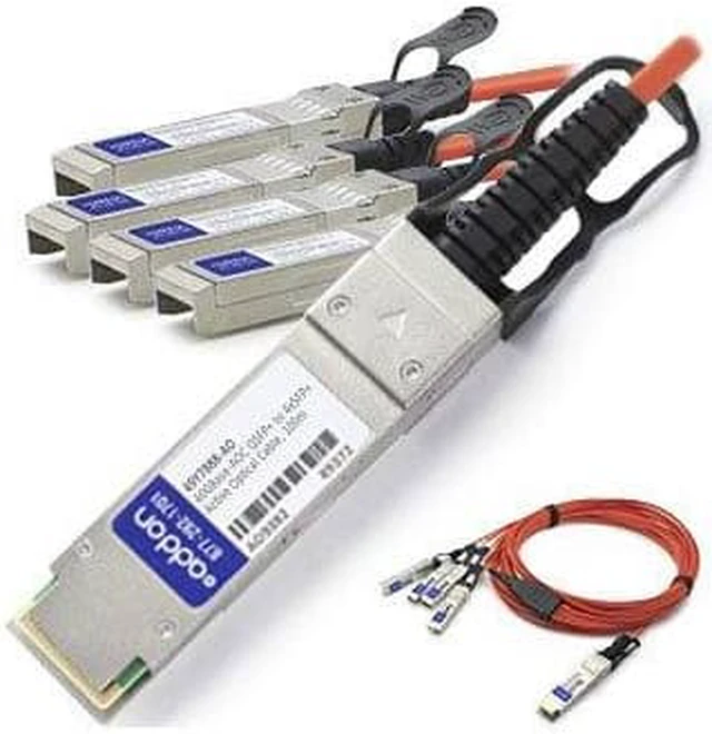 Alt view image 2 of 8 - Addon Cisco Qsfp-4X10g-Aoc7m Compatible Taa Compliant 40Gbase-Aoc Qsfp+ To 4Xsfp+ Direct Attach Cable (850Nm Mmf 7M)