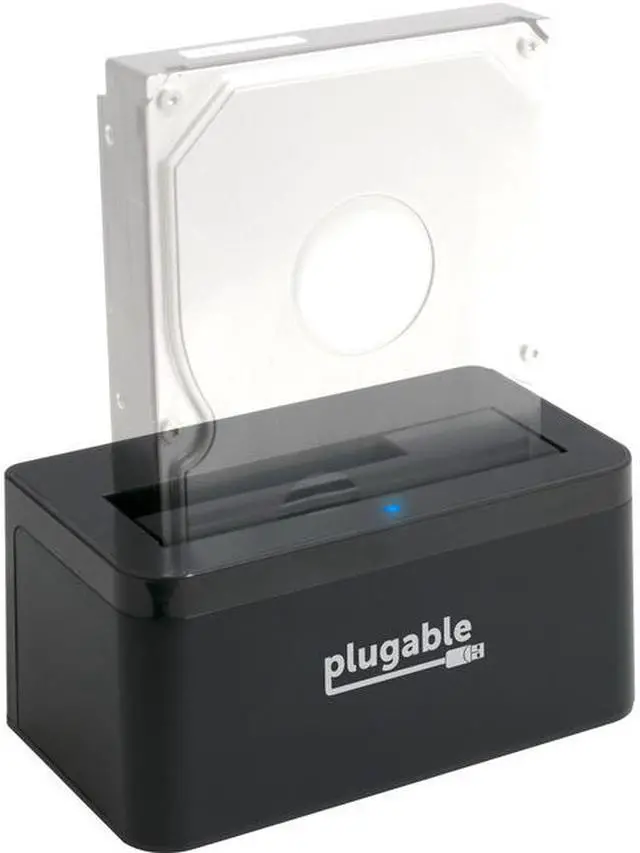 Alt view image 2 of 13 - Plugable USB 3.1 Gen 2 10Gbps SATA Upright Hard Drive Dock and SSD Dock - includes both USB-C and USB 3.0 cables, supports 10TB+ drives