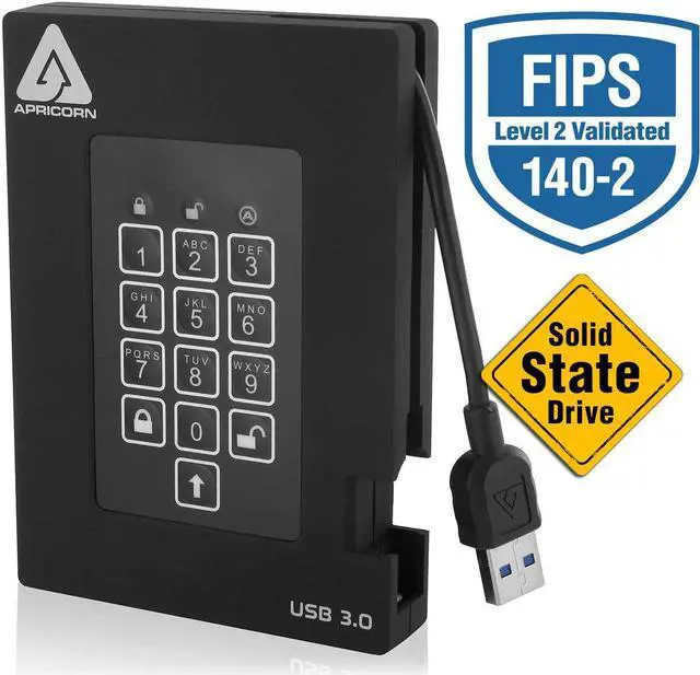 Alt view image 4 of 17 - Apricorn Aegis Padlock A25-3PL256-S256F 256 GB External Solid State Drive