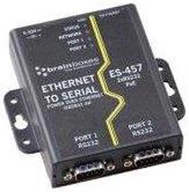 Alt view image 3 of 17 - Brainboxes ES-457 2 Port RS232 PoE Ethernet to Serial Adapter