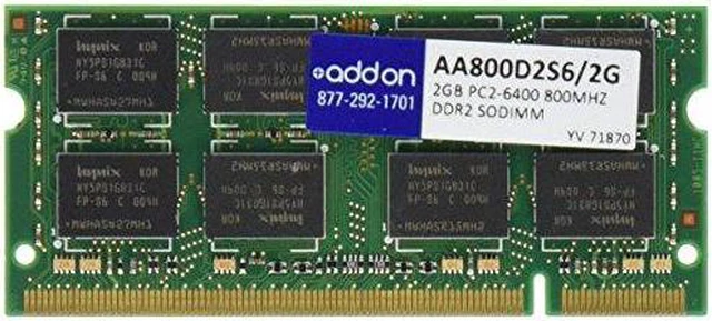 Alt view image 2 of 6 - AddOn 2GB DDR2 800MHZ 200-pin SODIMM F/Notebooks