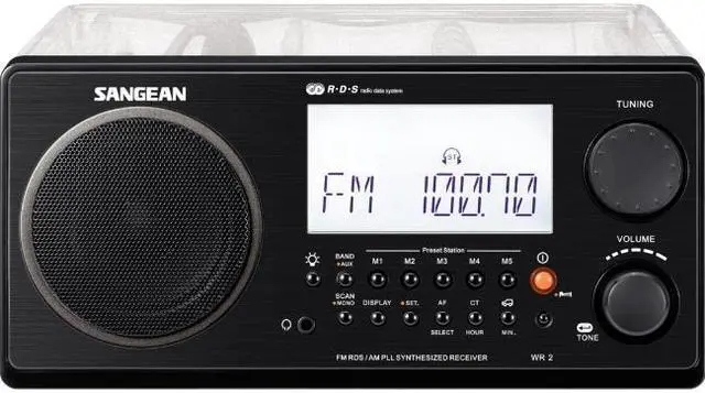 Alt view image 3 of 16 - Sangean WR-2CL AM-FM RDS Digital Tuning Radio - Clock - Clear Case