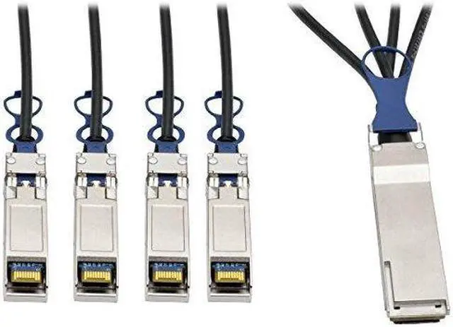 Alt view image 3 of 17 - TRIPP LITE N281-01M-BK 40GbE QSFP+ to 10GbE SFP+ Passive Copper Breakout Cable 1M 3'