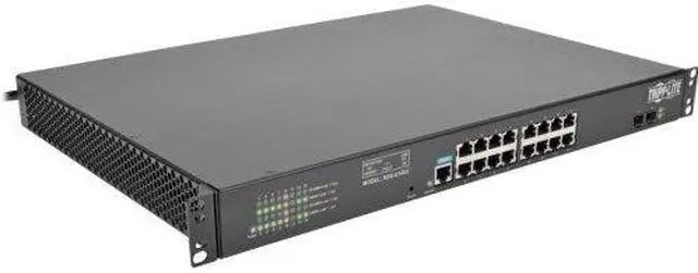 Alt view image 5 of 11 - Tripp Lite 16-Port Gigabit Ethernet Switch L2 Managed W/ 8-Outlet Pdu 120V