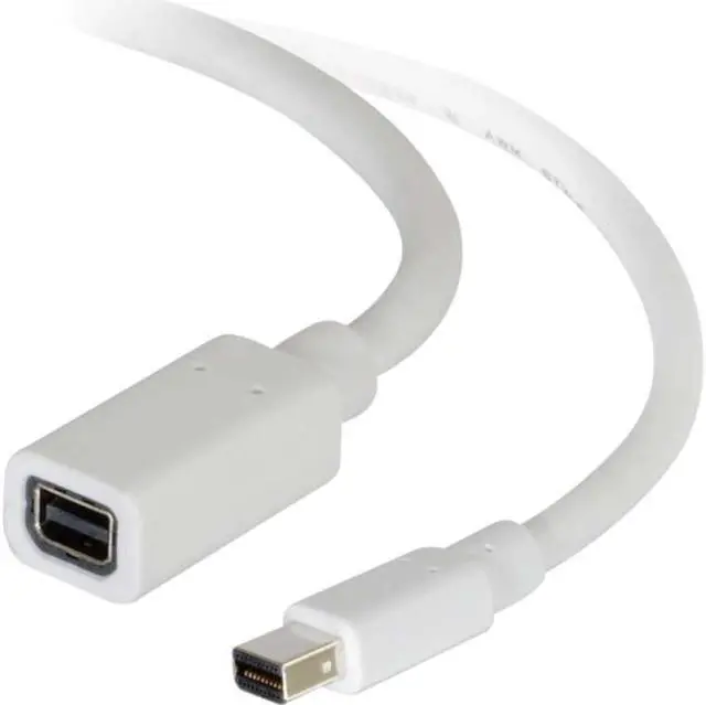 Alt view image 5 of 10 - C2G 54414 Mini DisplayPort Extension Cable M/F - Digital Audio Video, White (6 Feet, 1.82 Meters)