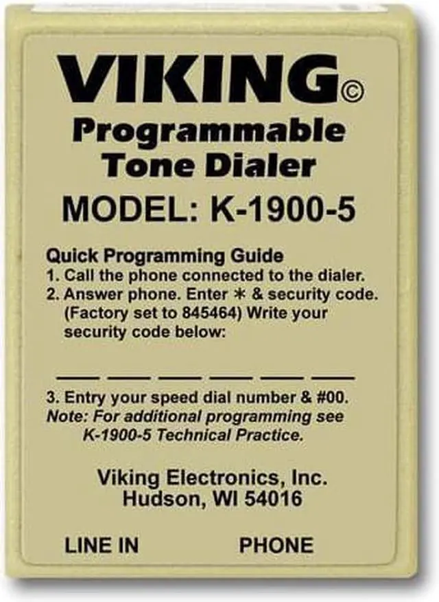 Alt view image 9 of 13 - Viking Electronics - K-1900-5 - Viking Electronics K-1900-5 Touch Tone Dialer - 2.1 Width x 1 Depth x 2.9 Height