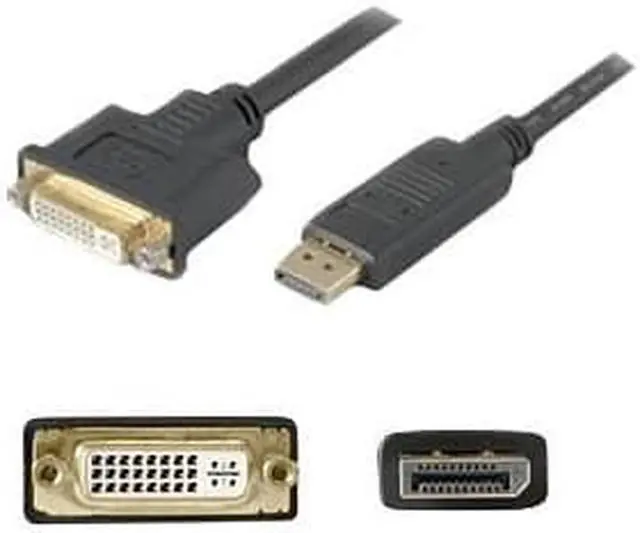 Alt view image 6 of 19 - DisplayPort 1.2 Male to DVI-I (29 pin) Female Black Active Adapter For Resolution Up to 1920x1200 (WUXGA)