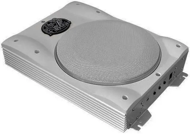 Alt view image 8 of 11 - Lanzar AQTB8 1000 Watt Slim Waterproof Amplified Marine Subwoofer System, White