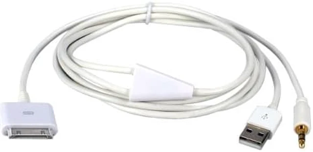 Main image of QVS Hi-Fi Stereo Audio-Charge-Sync Cable for iPad -iPod -iPhone - AC-US1M