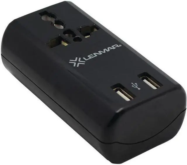 Alt view image 4 of 5 - LENMAR AC150USBK Ultra Compact All-in-One Travel Adapter with USB Port ,Black