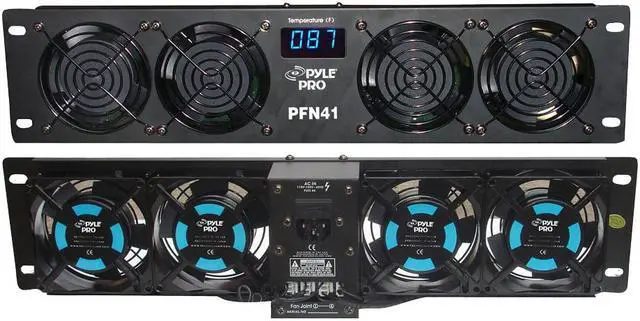 Alt view image 2 of 13 - PylePro PFN41 19 in. Rack Mount Cooling Fan System with Temperature Display