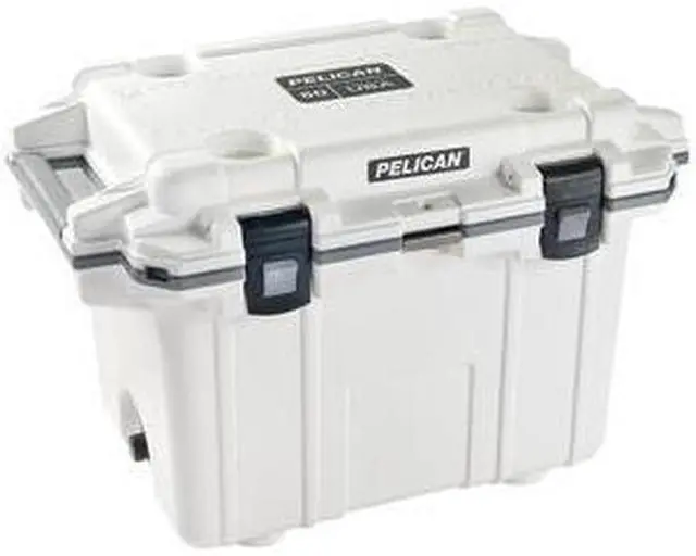 Alt view image 5 of 11 - Pelican Elite Cooler, Cooler, White/Gray, Hard 50Q-1-WHTGRY