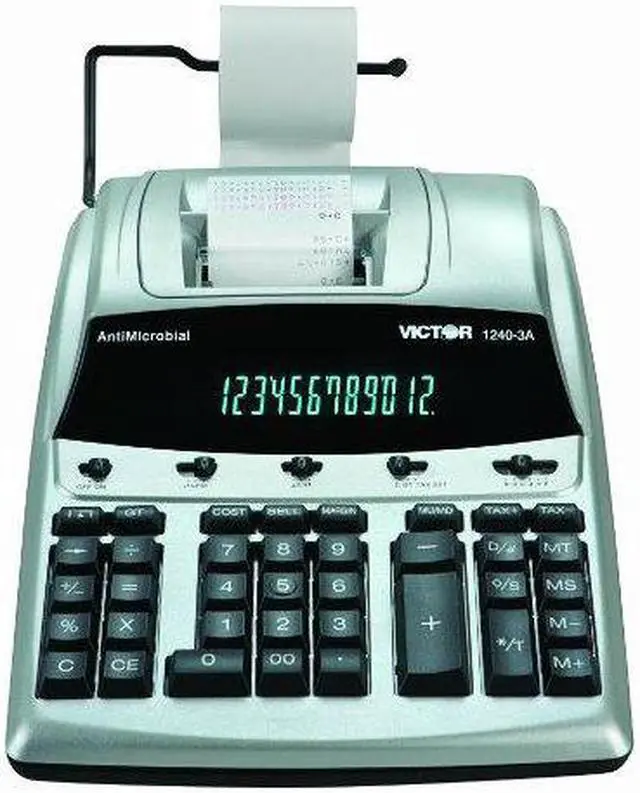 Alt view image 6 of 20 - Victor 1240-3A Antimicrobial Printing Calculator Black/Red Print 4.5 Lines/Sec 12403A