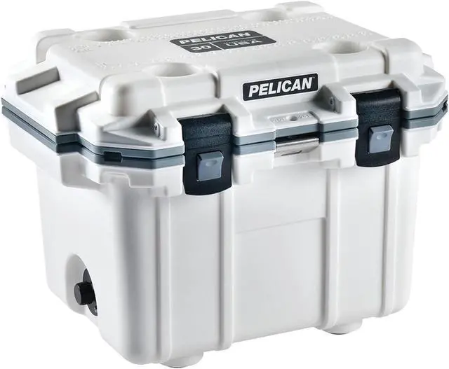Alt view image 2 of 14 - Pelican Elite Cooler, Cooler, White/Gray, Hard, 25.30" x 19.00" x 18.50" 30Q-1-WHTGRY