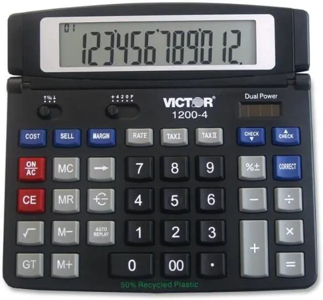 Alt view image 3 of 10 - Victor 1200-4 12 Digit Professional Desktop Calculator