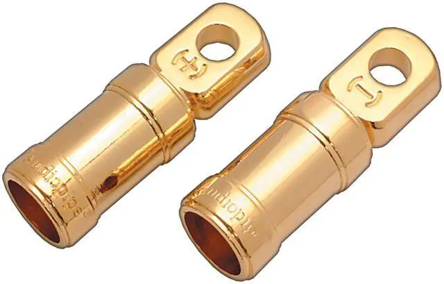 Alt view image 5 of 5 - NEW PAIR AUDIOPIPE BTC10 1/0GA RING TERMINAL SET SCREW STYLE RING TERMINAL