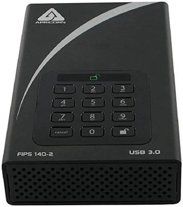 Alt view image 3 of 11 - APRICORN Aegis Padlock DT 6TB USB 3.0 FIPS 140-2 Encrypted USB 3.0 Desktop Hard Drive with PIN Access ADT-3PL256F-6000 Black