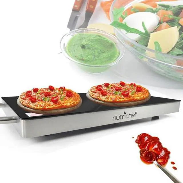 Alt view image 2 of 4 - NUTRICHEF  Nutrichef Electric Warming Tray / Food Warmer with Non-Stick Heat-Resistant Glass Plate