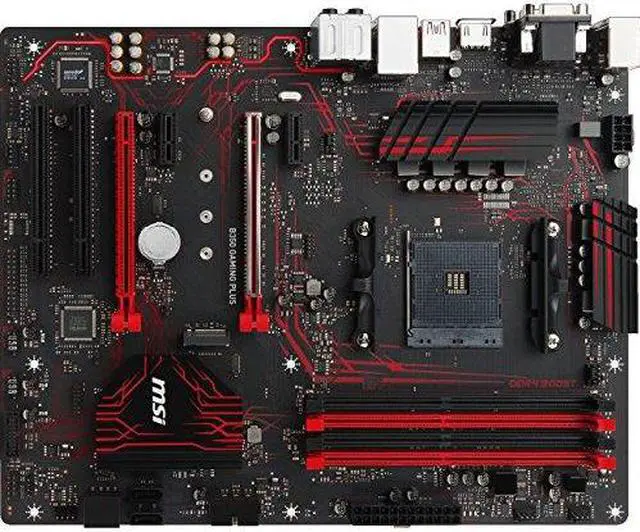 Alt view image 4 of 12 - MSI Motherboard B350 GAMING PLUS AMD RYZEN AM6 AMD B350 Chipset  64GB 2 x DDR4 memory slots support up to 32GB 1 x PCIe 3.0 x16 slots 4 x SATA 6Gb/s ports