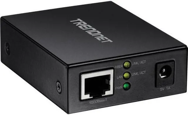 Main image of TRENDnet 1000BASE-T to SFP Fiber Media Converter, Gigabit Ethernet to SFP Media Converter, 4Gbps Switching Capacity, TFC-GSFP