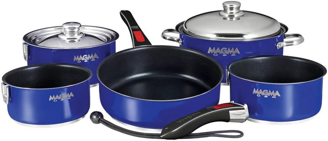 Main image of MAGMA NESTABLE 10 PIECE S.S. COBALT BLUE INDUCTION COOKWARE