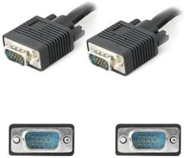 Alt view image 3 of 12 - AddOn VGAMM50-5PK Black 50ft 15-pin HD-15 VGA High Resolution Monitor Cable M-M x 5