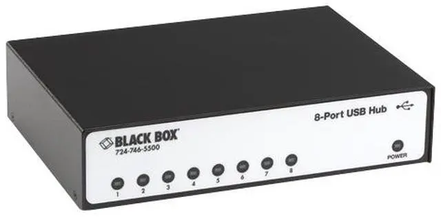 Alt view image 3 of 6 - BlackBox Network Services IC1023A 8port Usb Hub Rs232 Perp