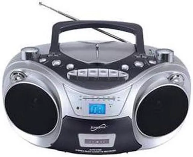 Alt view image 4 of 12 - Supersonic SC-709 SILVER Portable MP3 & CD Player with Cassette Recorder & AM/FM Radio (Silver)