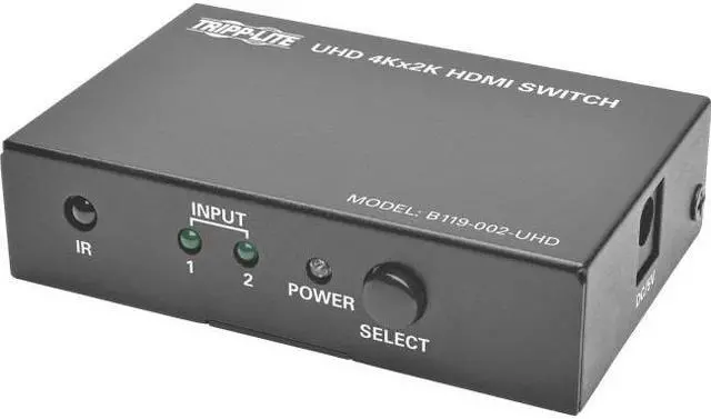 Alt view image 20 of 20 - Tripp Lite 2-Port HDMI Switch for Video and Audio, 4K x 2K UHD @ 60 Hz (HDMI F/2xF) with Remote Control (B119-002-UHD)
