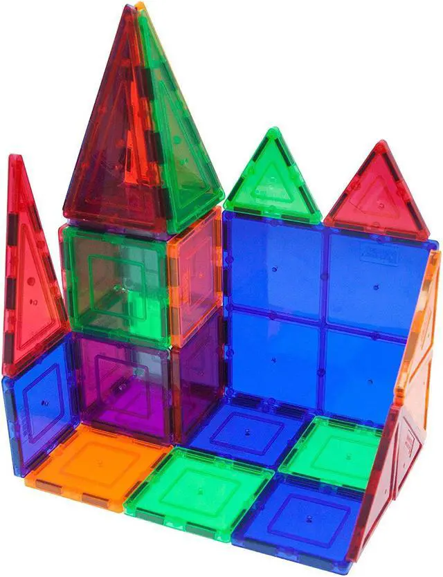 Alt view image 9 of 9 - PicassoTiles 60 Piece Set 60pcs Magnet Building Tiles Clear Magnetic 3D Building Blocks Construction Playboards - Creativity beyond Imagination, Inspirational, Recreational, Educational, Conventional