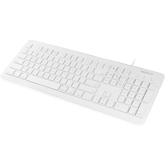 Alt view image 2 of 2 - Macally 104 Key Full Size USB Keyboard with Two USB 2.0 Ports for Mac and PC
